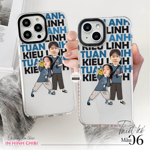 Ốp lưng cặp đôi chibi in tên | Tất cả dòng điện thoại - Image 7