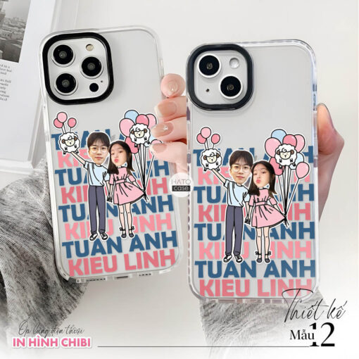 Ốp lưng cặp đôi chibi in tên 03 | Tất cả dòng điện thoại - Image 2