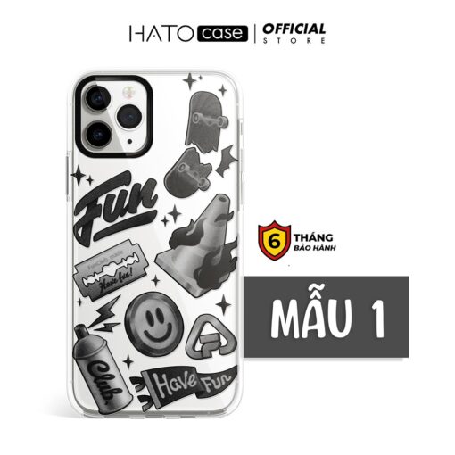 Ốp lưng iphone chống sốc phong cách thời trang trắng đen - Image 5