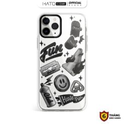 Ốp lưng iphone chống sốc phong cách thời trang trắng đen